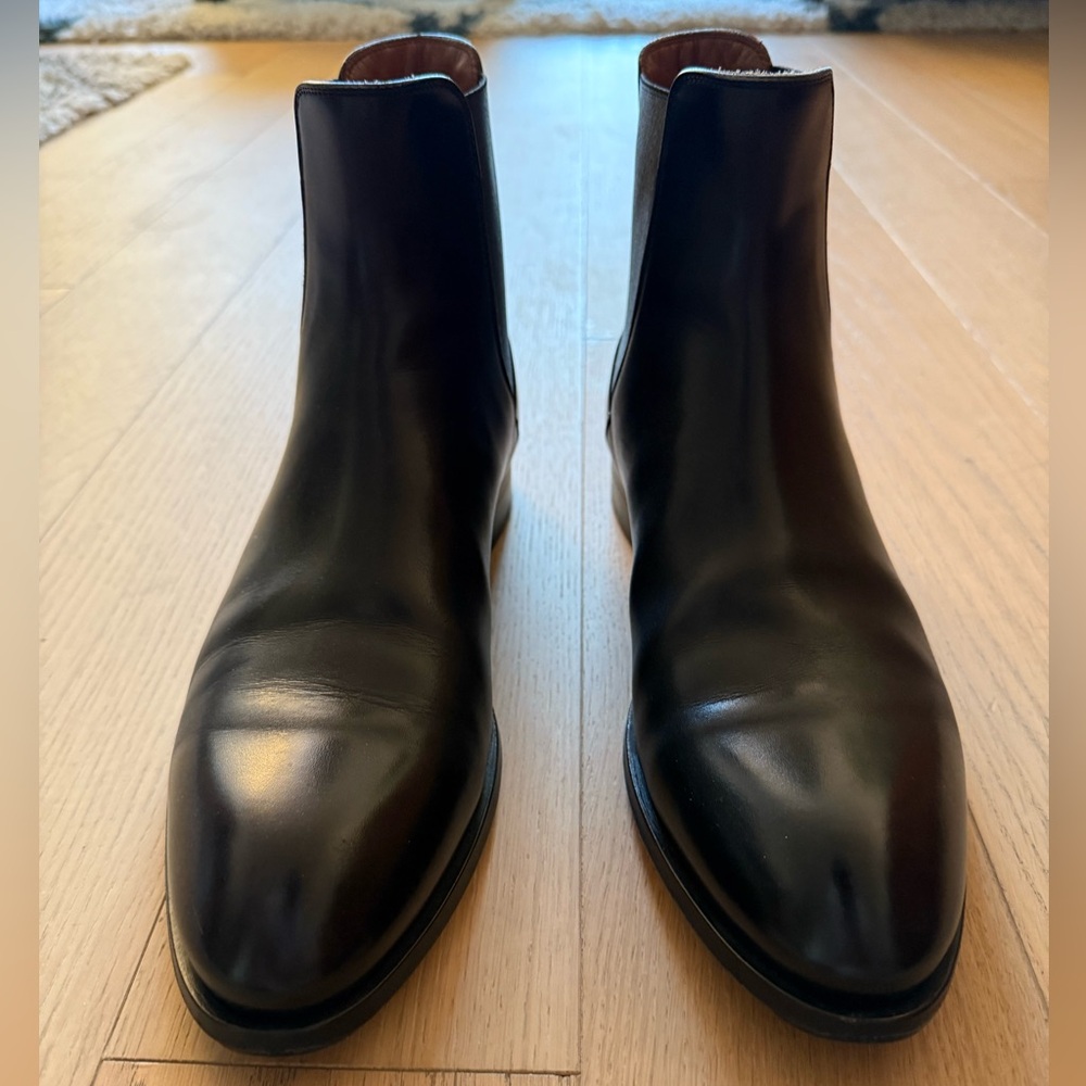 Zegna men’s couture black leather boots